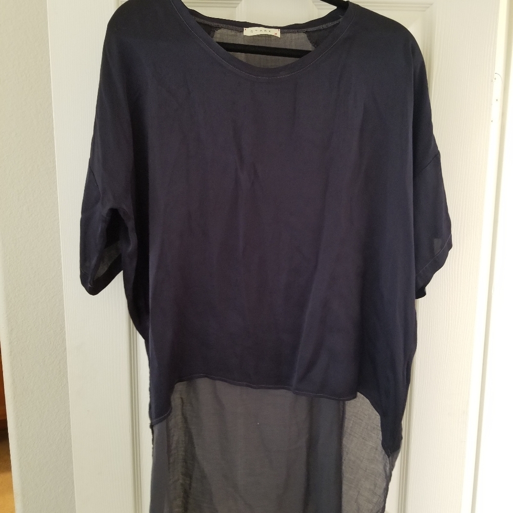 Black High/ Low Blouse